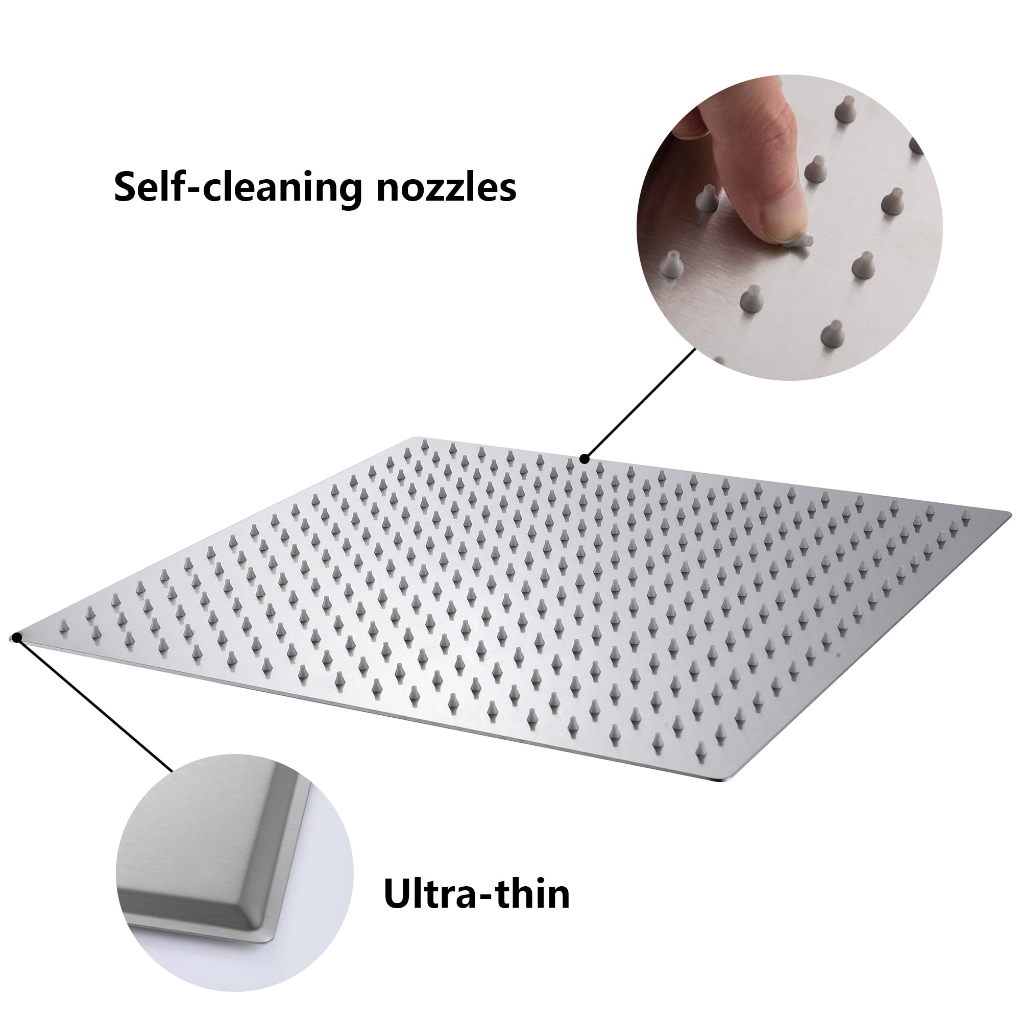 Kichae 10 inch Rain Shower Head with Shower Arm Wall-Mount Pressure Balance Valve Shower Set
