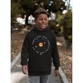 thumbnail image 2 of Galactic Smiley - Cosmic Orbit Emoji Graphic Youth's Hoodie, 2 of 4