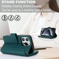 thumbnail image 2 of Allytechgroup Wallet Case for Apple iPhone 15 Pro Max,  Retro [1 Zipper Pocket + 6 Cards Slots] Hand Wrist Shoulder Strap Stand Shockproof iPhone 15 Pro Max Cover Case for Girls Women, Green, 2 of 10