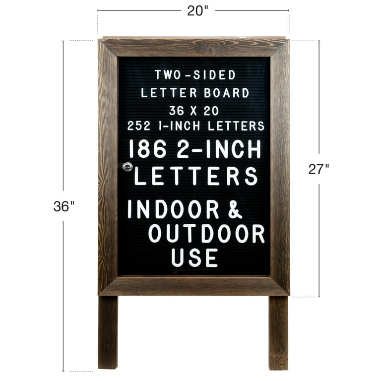 Excello Global Products Large Wooden A-Frame Sign 36x20 Felt Letter Board with Changeable Letters & Felt