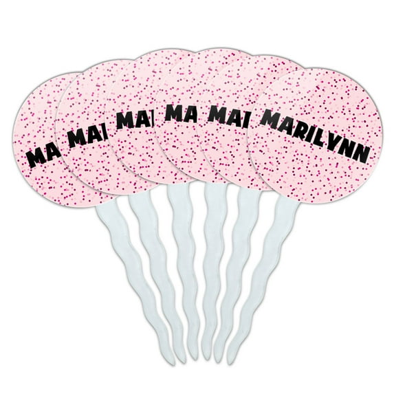 Marilynn Cupcake Picks Toppers - Set of 6 - Pink Speckles