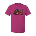 thumbnail image 2 of Cute Colorful Rainbow Cat Animal Lover Men's Graphic T-Shirt, Fuschia, Large, 2 of 3