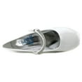 thumbnail image 3 of Dempsey Marie Girls 1" Low Heel Dress Shoe with Rhinestone Strap in Ivory, White, or Black, 3 of 4