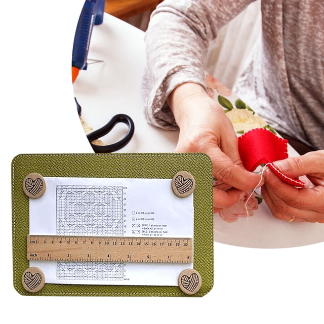 Holder Knitting Tool Knitting Tool Accessories Crochet Pattern Holder Knitting Fold Up Pattern Holder Needle Arts Pattern Holder,1X Chart Stand, 1X Ruler, 4X Heart-Shaped Magnets Clearance