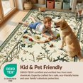 thumbnail image 4 of Design&I 8'x10' Washable Area Rug Oval Vintage Dining Trailing Vine Border Scroll Farmhouse Table for Living Room, Family Extra Large Skid-Resistant Low Profile, 4 of 7