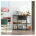 thumbnail image 2 of Drevy Wine Rack Table, 47 Inches Industrial Wine Bar Cabinet with Wine Rack & Glass Holders, Freestanding Floor Bar Storage Cabinet for Liquor and Glasses for Home Kitchen Dining Room (Rustic Brown), 2 of 8