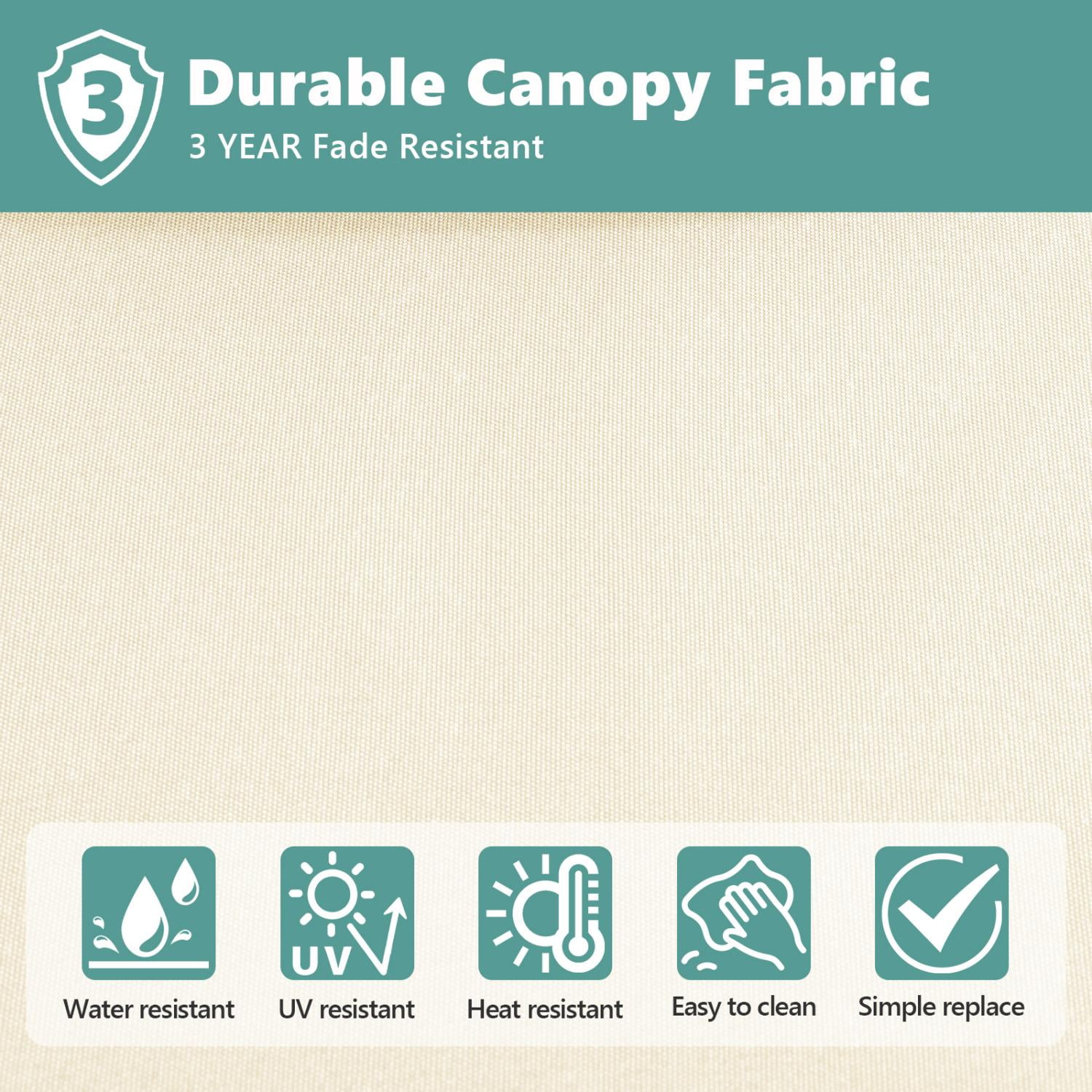 COSIEST 9FT Cream Double Top Cantilever Outdoor Umbrellas, Large Square Windproof Patio Umbrella for Garden, Deck, Pool