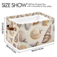 thumbnail image 4 of Yayeee Canvas Storage Basket with Handles for Shelves Fabric Bins Closet Organizer, Beige Watercolor Seashells, 4 of 8