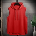 thumbnail image 2 of Men's Solid Hooded Sleeveless Shirts – Drawstring Athletic Tank Tops for Casual Streetwear Summer Sport Men's Hooded Sleeveless Athletic Top, 2 of 8