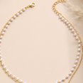 thumbnail image 7 of Riguas Faux Pearl Necklace Vintage Double-Layer Elegant Minimalistic Sweet Sturdy Alloy Clavicle Chain for Women, 7 of 7