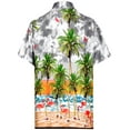 thumbnail image 2 of LA LEELA Men's Hawaiian Shirts Short Sleeve Button Down Shirt Mens Summer Shirts Casual Beach Vacation Hawaii Island Shirts for Men Funny L Sea Flamingo, Grey, 2 of 4