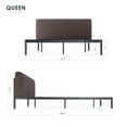 thumbnail image 3 of Mellow BREE Metal Platform Bed with Curved Upholstered Headboard, Steel Slats, Easy Assembly, Espresso Brown, Queen, 3 of 6