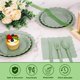 thumbnail image 2 of Platos y servilletas de papel verde salvia, suministros de fiesta incluyen servilletas festoneadas, tazas, tenedores, cuchillos, cubiertos de plástico desechables para bodas, 2 of 4