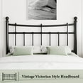 thumbnail image 4 of iPormis Twin Size Metal Platform Bed Frame with Vintage Victorian Headboard & Footboard, Heavy Duty Bed Frame with 14 Steel Slats Support, Black, 4 of 7