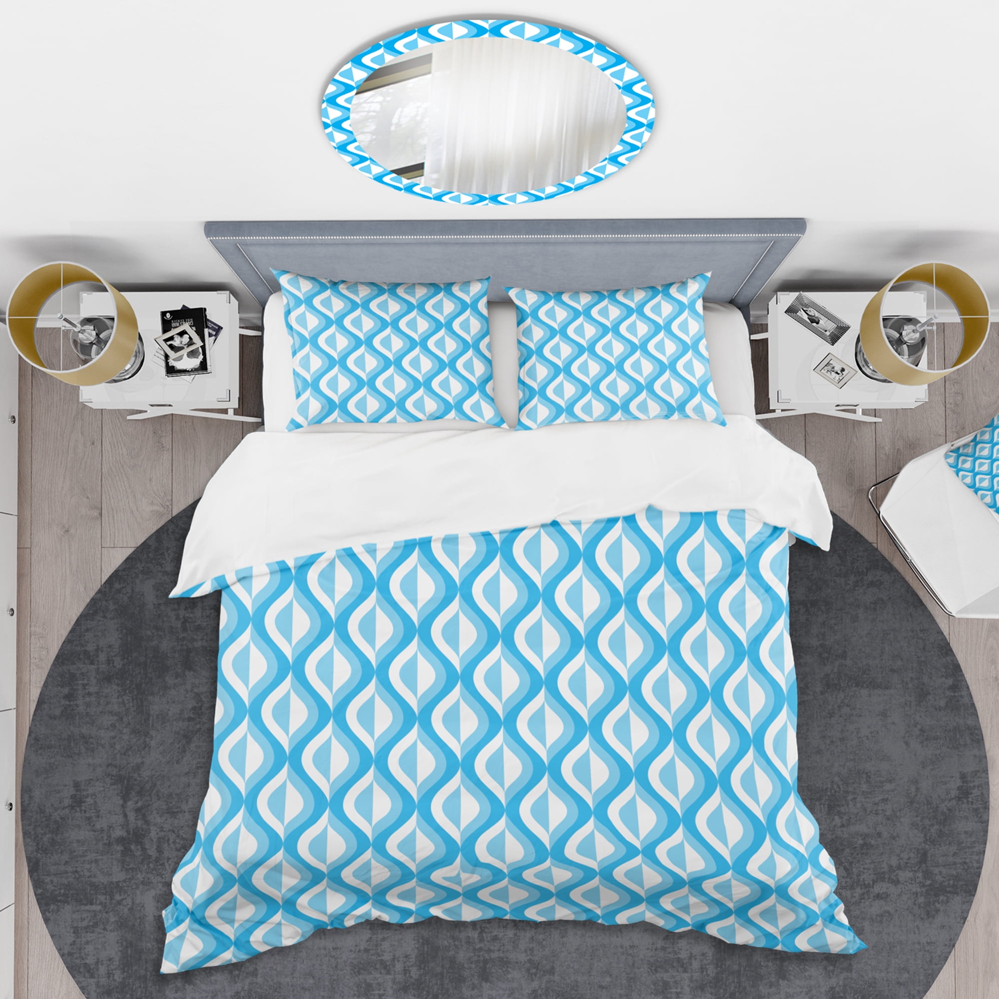 Designart 'Retro Pattern Abstract Design VI' Mid-Century Modern Duvet Cover Set
