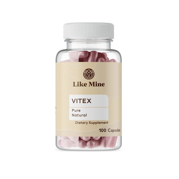 Like Mine Vitex 100 Capsules, Pure & Natural, No Additives or Fillers, Herbal Supplement