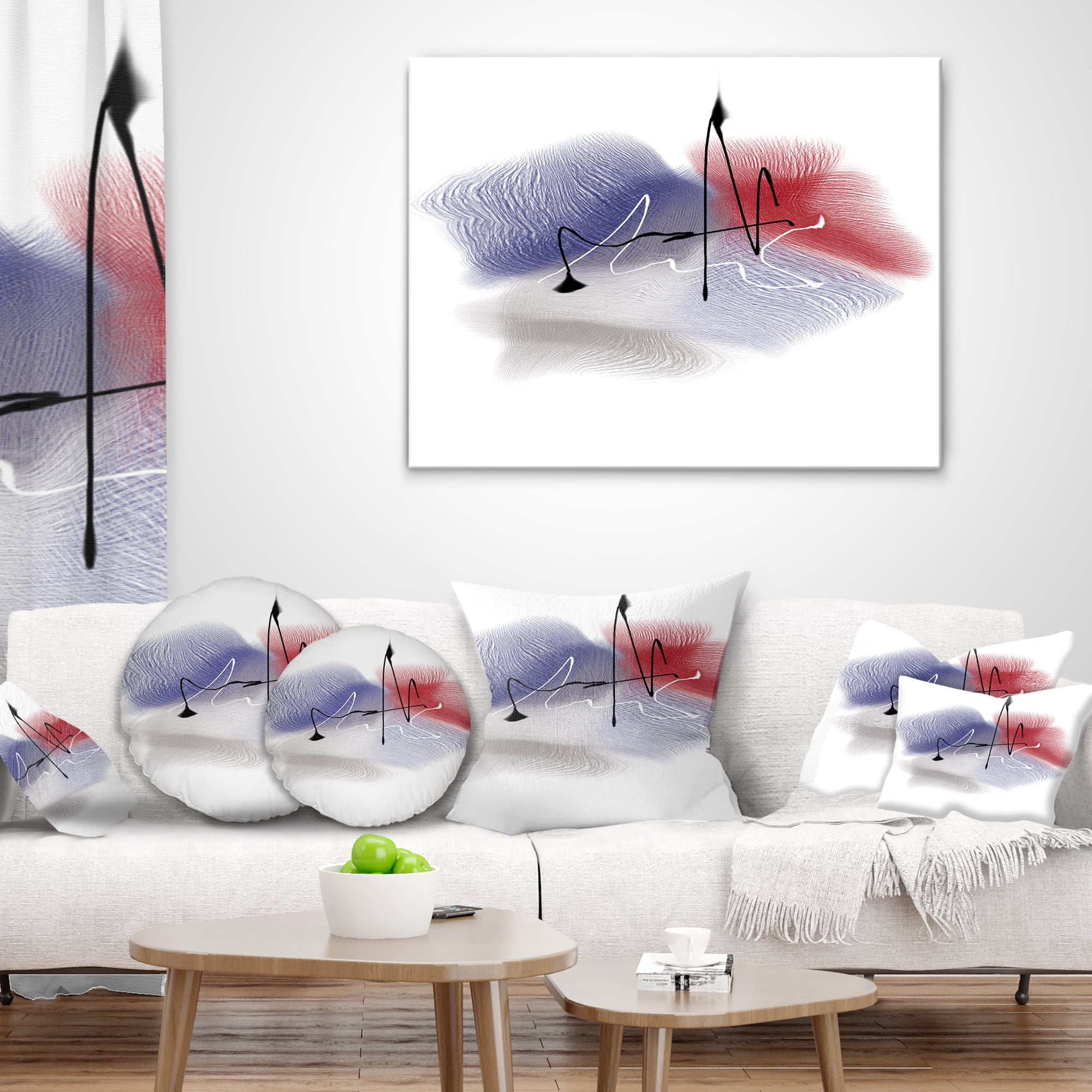 Designart Abstract Multicolor Flowers - Animal Throw Pillow - 16x16