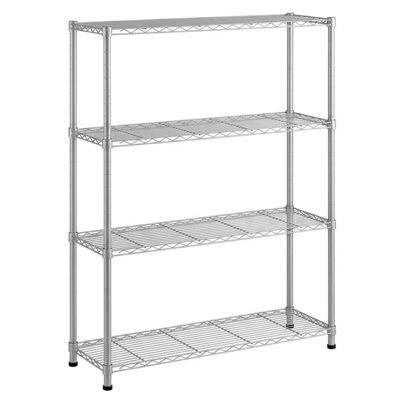 Ktaxon 4-Tier Metal Shelving Unit, Adjustable Shelf Organizer for Garage Kitchen, Storage Rack Capacity for 1100 lbs, 36"W x 14"D x 55"H, Silver Gray