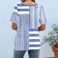 thumbnail image 5 of Xuyuer Blouse for Women Dressy Casual Short Short Sleeve Boho Tops Fashion Floral Crew Neck Tunic Shirts Summer Clothes Fashionable Casual Loose Round Neck T-shirt Solid Color Top, 5 of 7