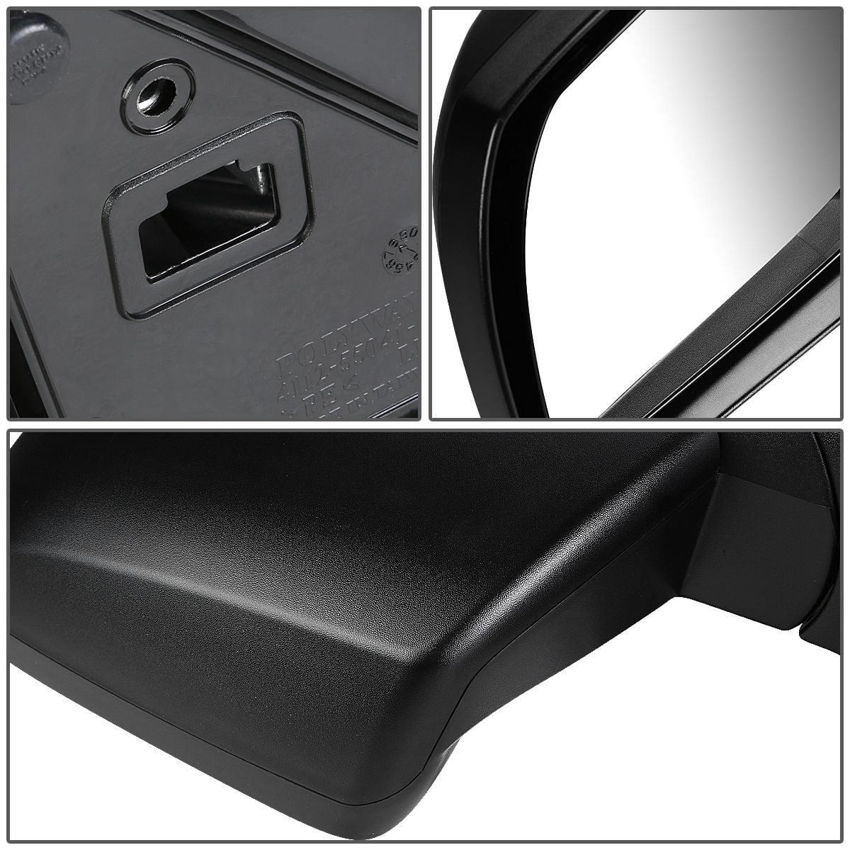 DNA Motoring OE Style Textured Driver Left Side Mirror for 07-13 Toyota Tundra, 08-13 Sequoia