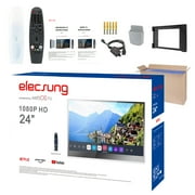 Elecsung 24 inches Smart webOS Mirror LED TV for Bathroom IP65 Waterproof Built-in Alexa WiFi Bluetooth Voice Control New Model