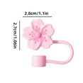 thumbnail image 5 of Sylvtty 7Pcs Flower Shape Straw Cap Leak-Proof Dustproof 10mm Straw Cover Reusable Drinking Straw Accessories Kids Party Favors, 5 of 7