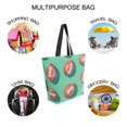 thumbnail image 7 of FORMRS Womens Canvas Tote Bag with Zipper Inner Pocket Shoulder Handbag, Brown American Footballs, 7 of 7