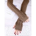 thumbnail image 5 of Lsupdaol 3 Pairs Arm Warmers Long Fingerless Gloves Knit Wrist Warmers with Thumb Hole Open Finger Arm Socks for Women Adult, 5 of 14
