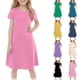 thumbnail image 1 of Girls' Summer Dress Kids 2025 Pink Short Sleeve Casual Dress Perfect for Everyday Wear and Special Occasions ,Sie:140, 1 of 7
