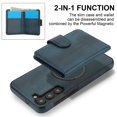 thumbnail image 4 of Decase for Samsung Galaxy A14 5G Flip PU Leather Back Cover with 2-in-1 Detachable Magnetic Wallet with 5 Card Slots Compatible Mag-Safe and RFlD Blocking Kickstand and Wireless Charging,Blue, 4 of 6