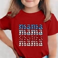 thumbnail image 2 of Zpanxa T-Shirts d'Été pour Filles Imprimé de la Fête de l'Indépendance Col Rond Manches Courtes Haut Polyester Spandex 3-4 Ans, 2 of 6