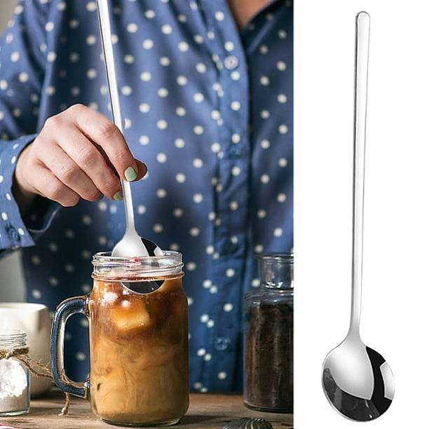 Suministros de cocina, cucharas, utensilios de cocina, juego de utensilios de cocina, cuchara redonda pequeña de acero inoxidable 304, cuchara para revolver café. Una cuchara.