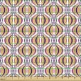 thumbnail image 2 of Abstract Sofa Upholstery Fabric by the Yard, Continuous Geometric Motifs Vertical Arranged Ogee Composition, Decorative Fabric for DIY and Home Accents, Earth Yellow Purple and White by Ambesonne, 2 of 5