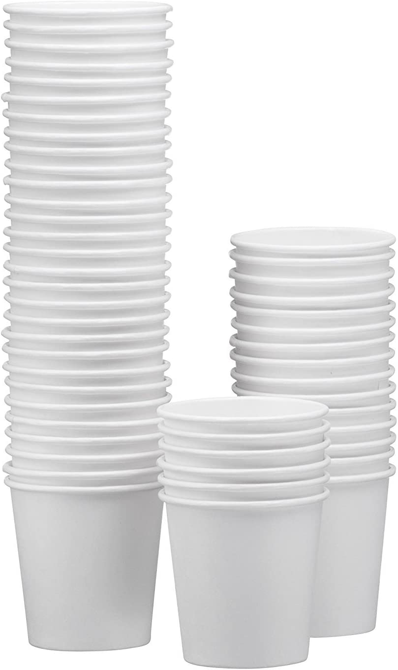PIPETPET 8 oz All-Purpose White Paper Cups (50 ct) - hot Beverage Cup ...