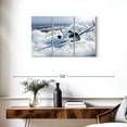 thumbnail image 3 of Elephant Stock Flying Luxury Private Jet Wall Art - Horizontal Multi Panel Canvas - Living Room Wall Decor - Transportation Multi Panel - Silver And Gray Decor - 33" x 20", 3 of 8