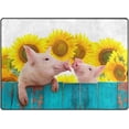 thumbnail image 2 of GZHJMY Sunflower Funny Pig Hanging on Fence Area Rug Living Room Rugs - 5'3" x4 Abstract Large Soft Indoor Washable Rug Low Pile Carpet for Bedroom Dining Room Office Carpet Runner, 2 of 7