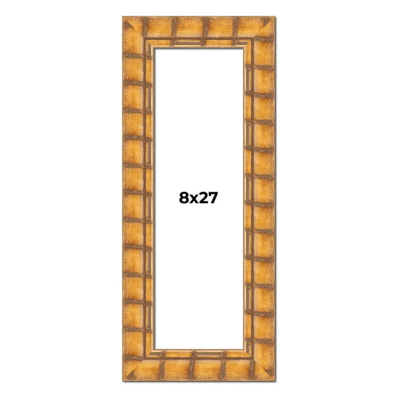 8x27 Frame Beige Real Wood Picture Frame Width 3 inches | Interior Frame Depth 0.5 inches | Natural