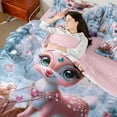 thumbnail image 4 of Castle Fairy Kids Pink Deer 7pcs Bedding Comforter Set,Merry Christmas Queen Bedding Sets Super Cozy,Happy New Year Queen Sheet Sets,Super Cozy Room Decor, 4 of 8