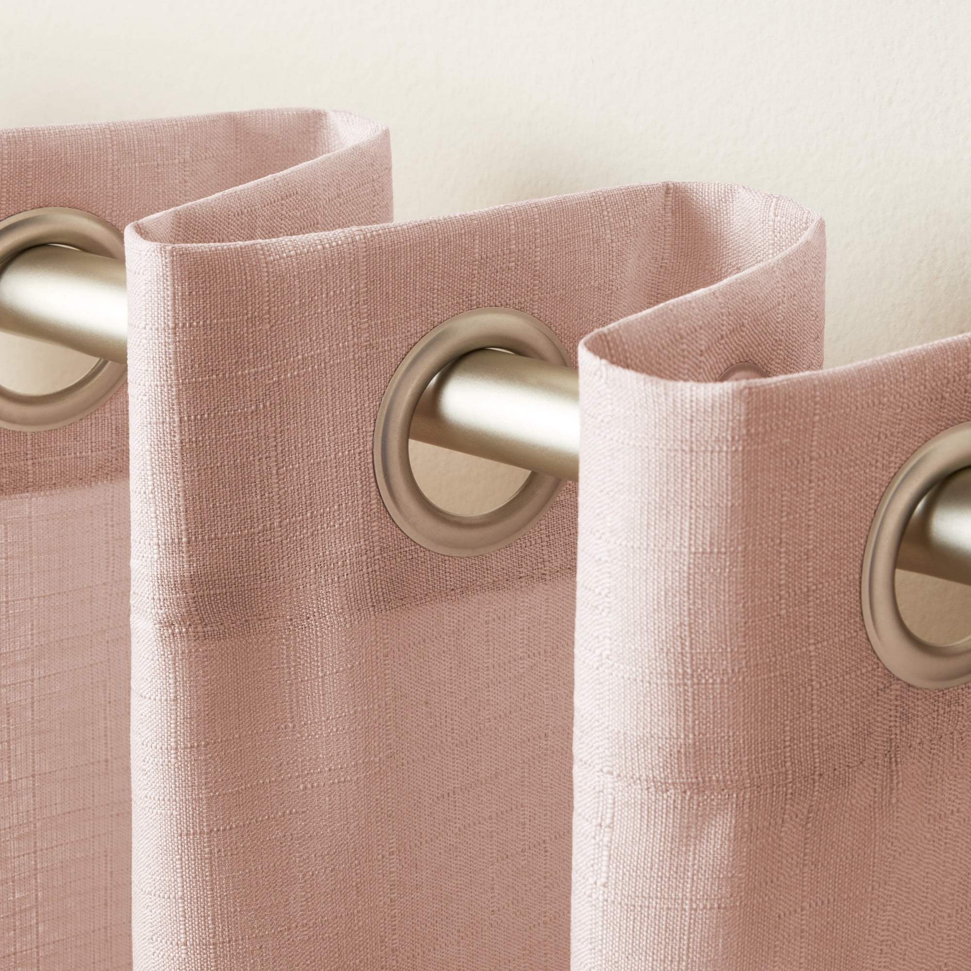 Exclusive Home Loha Linen Grommet Top Curtain Panel Pair, 54"x108", Blush