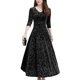 thumbnail image 1 of Women's Casual Velvet Dress V Neck French Style Elegant Slim Fit Dresses, 1 of 3
