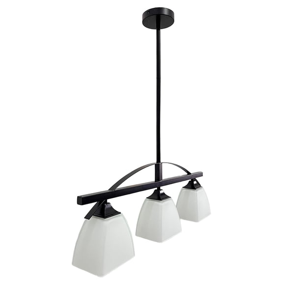 Lampara De Techo Luz Ideal, Colgante Lineal Negro 3 Luces.