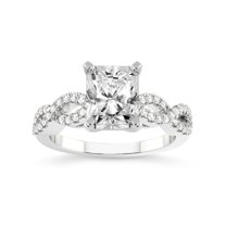 4 Carat IGI Certified Radiant Shape Lab Grown Diamond Engagement Ring | 14K White Gold |Lorene Twisted Shank Diamond Ring | FG-VS1-VS2 Quality Friendly Diamonds