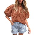 thumbnail image 1 of Blusa de Verano para Mujer PRETTYGARDEN con Escote en V y Encaje Talla M, 1 of 7