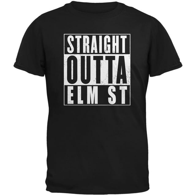 Halloween Straight Outta Elm Street Black Adult T-Shirt