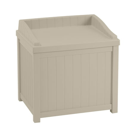 Suncast 22 Gallon Deck Box With Seat, Light Taupe,