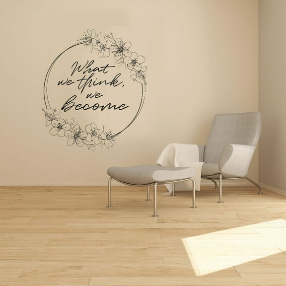 We Become Life Quote Cherry Blossom Japanese Flower Sakura Wall Sticker Art Decal for Girls Boys Kids Room Bedroom Nursery House Fun Home Decor Stickers Wall Art Vinyl Decoration Size (10x10 inch)