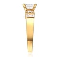 thumbnail image 4 of Wellingsale Ladies Solid 14k Yellow Gold Polished CZ Cubic Zirconia Princess Cut Engagement Ring with Side Stones - Size 5, 4 of 6