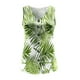 thumbnail image 3 of Gibobby Camisa abotonada de verano para mujer, camiseta sin mangas informal con cuello de y estampado de mariposas, camiseta sin mangas de lino y algodón(Verde,M), 3 of 4