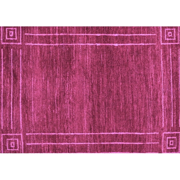Ahgly Company Indoor Rectangle Abstract Purple Modern Area Rugs, 4' x 6'