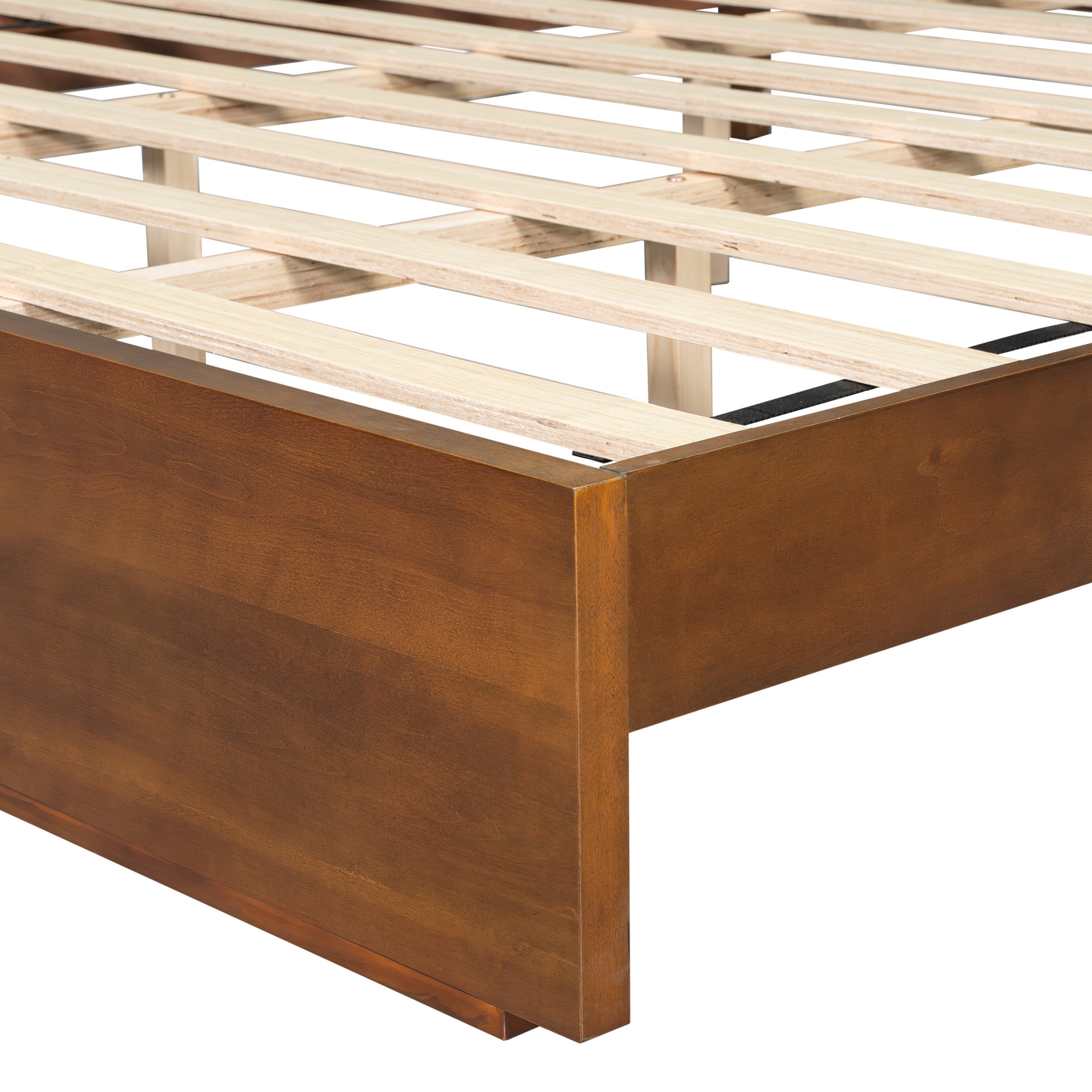 Christopher Knight Home Contemporary Queen Size Solid Wood Platform Bed Frame, Slat Support, Brown